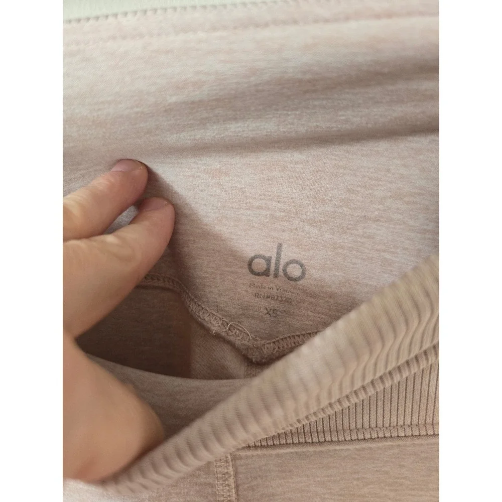 Alo Yoga Pink Heathered Alosoft Goddess Ribbed High Waist Leggings XS